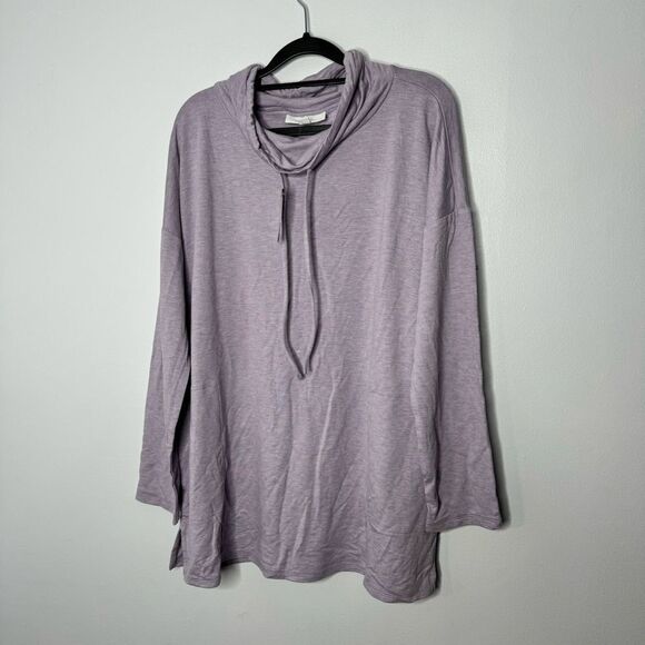 J. Jill lavender cowl neck sweatshirt size large - Picture 1 of 6